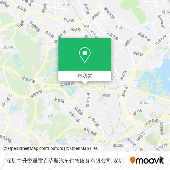 深圳中升悦晟雷克萨斯汽车销售服务有限公司地图