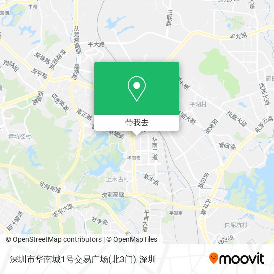 深圳市华南城1号交易广场(北3门)地图