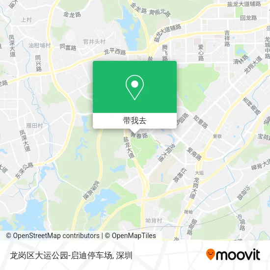 龙岗区大运公园-启迪停车场地图