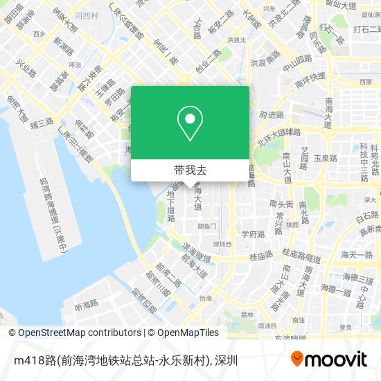 m418路(前海湾地铁站总站-永乐新村)地图