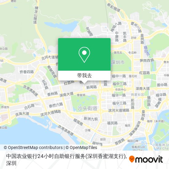 中国农业银行24小时自助银行服务(深圳香蜜湖支行)地图