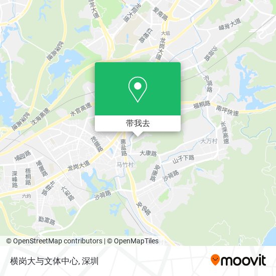横岗大与文体中心地图