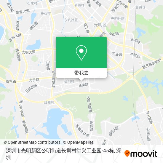 深圳市光明新区公明街道长圳村堂兴工业园-45栋地图