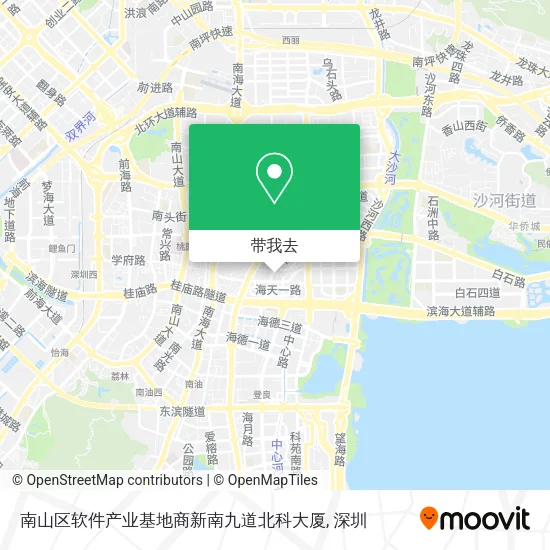 南山区软件产业基地商新南九道北科大厦地图