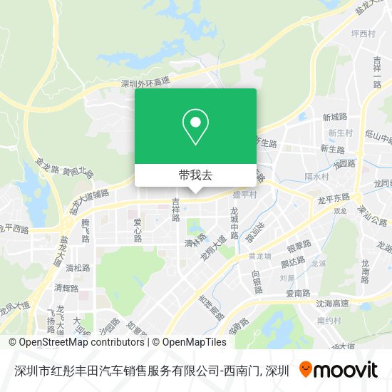 深圳市红彤丰田汽车销售服务有限公司-西南门地图