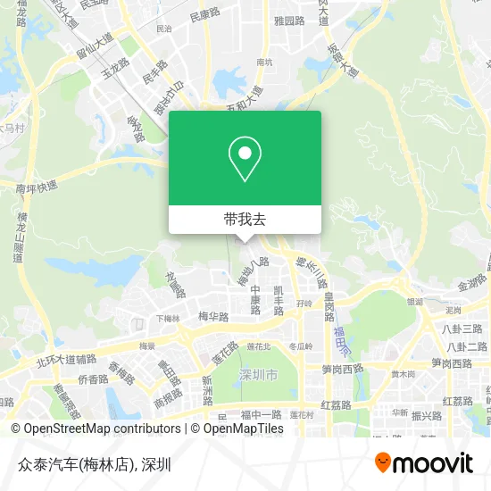 众泰汽车(梅林店)地图
