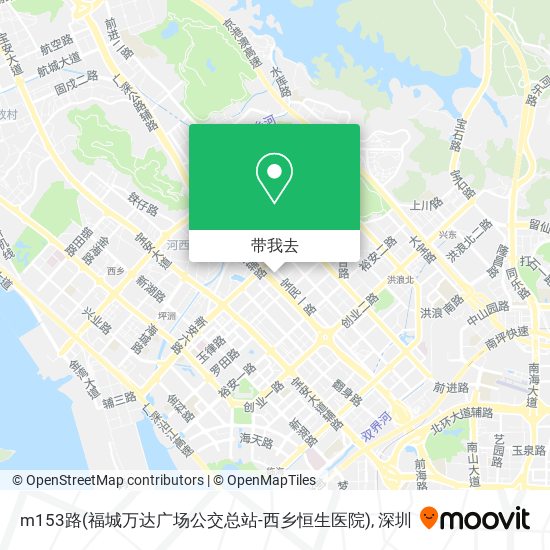m153路(福城万达广场公交总站-西乡恒生医院)地图