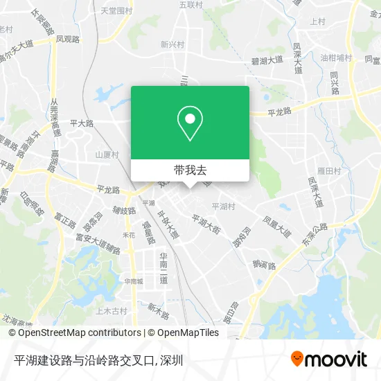 平湖建设路与沿岭路交叉口地图
