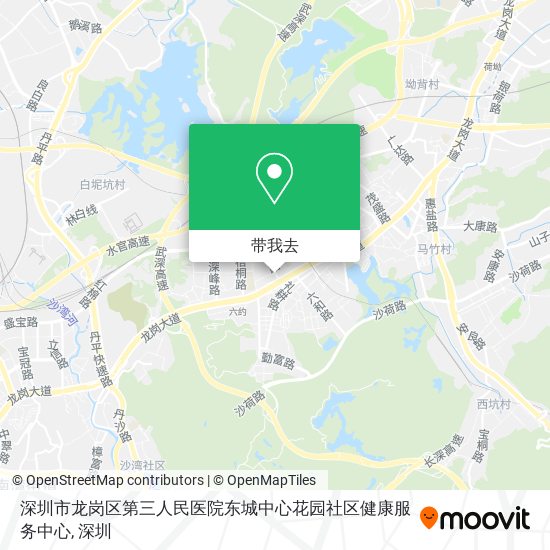 深圳市龙岗区第三人民医院东城中心花园社区健康服务中心地图