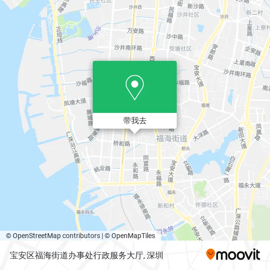 宝安区福海街道办事处行政服务大厅地图