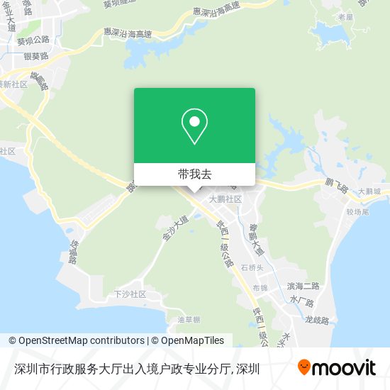 深圳市行政服务大厅出入境户政专业分厅地图