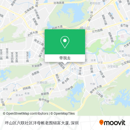 坪山区六联社区洋母帐老围锦富大厦地图