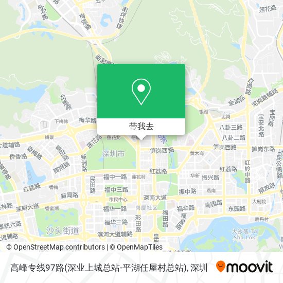 高峰专线97路(深业上城总站-平湖任屋村总站)地图