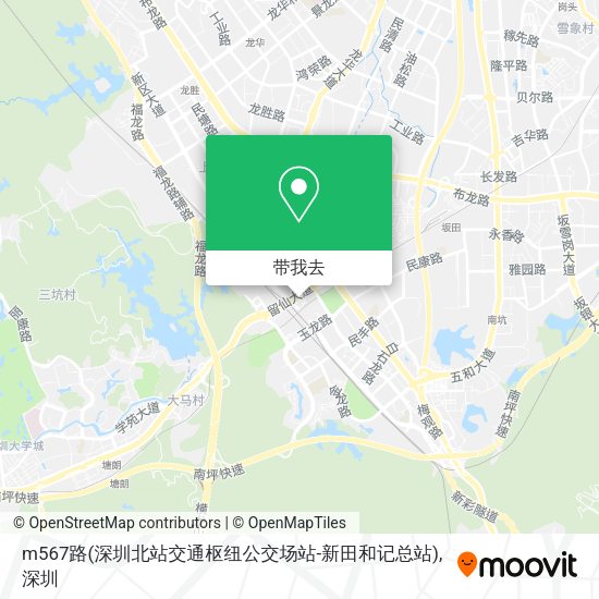 m567路(深圳北站交通枢纽公交场站-新田和记总站)地图