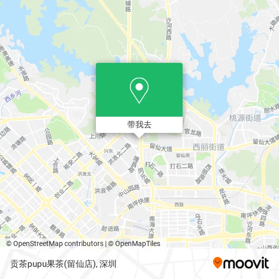 贡茶pupu果茶(留仙店)地图