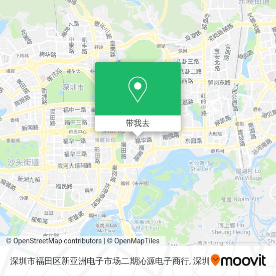 深圳市福田区新亚洲电子市场二期沁源电子商行地图