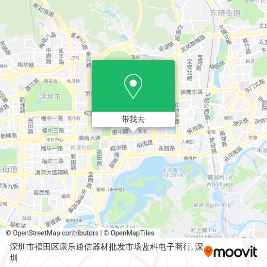 深圳市福田区康乐通信器材批发市场蓝科电子商行地图