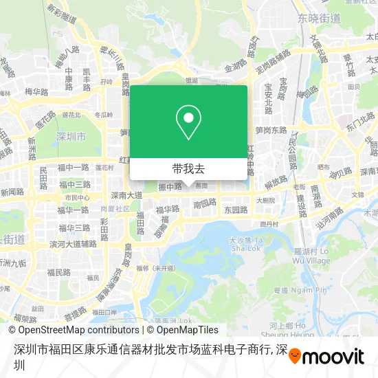 深圳市福田区康乐通信器材批发市场蓝科电子商行地图