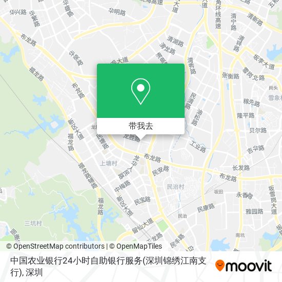 中国农业银行24小时自助银行服务(深圳锦绣江南支行)地图