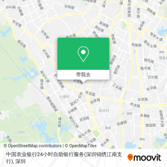 中国农业银行24小时自助银行服务(深圳锦绣江南支行)地图
