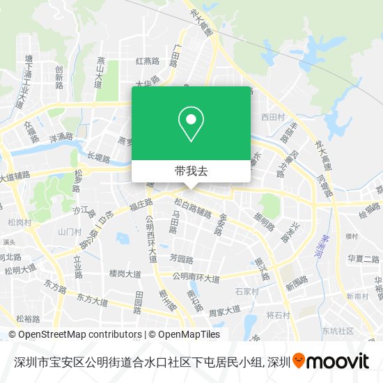 深圳市宝安区公明街道合水口社区下屯居民小组地图