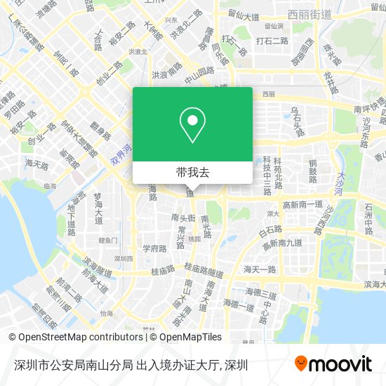 深圳市公安局南山分局 出入境办证大厅地图