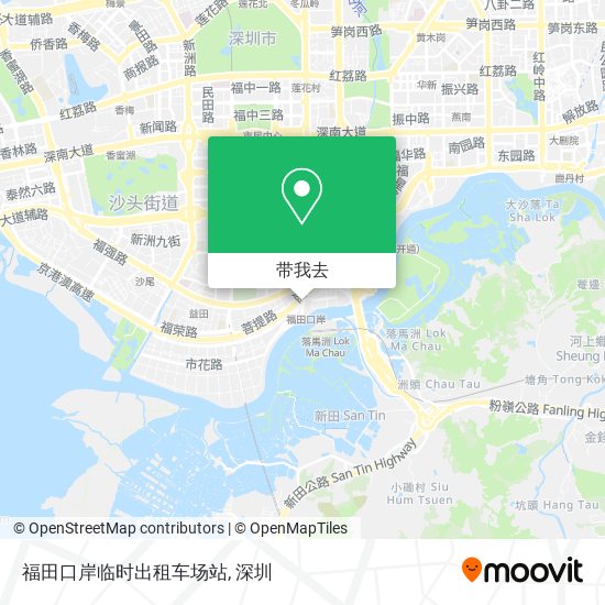 福田口岸临时出租车场站地图
