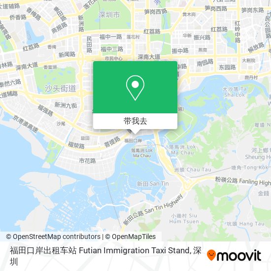 福田口岸出租车站 Futian Immigration Taxi Stand地图