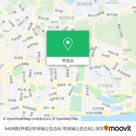 b608路(环线)(华润城公交总站-华润城公交总站)地图
