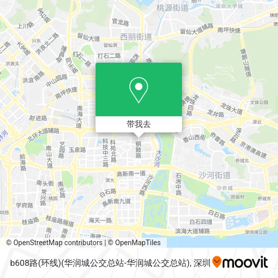 b608路(环线)(华润城公交总站-华润城公交总站)地图