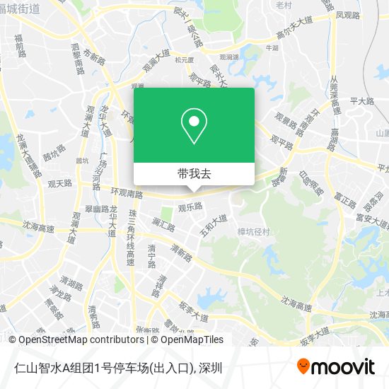 仁山智水A组团1号停车场(出入口)地图