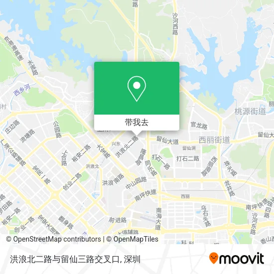 洪浪北二路与留仙三路交叉口地图