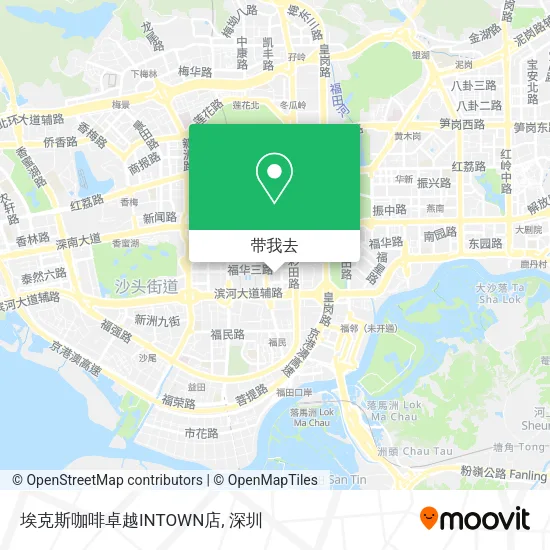 埃克斯咖啡卓越INTOWN店地图