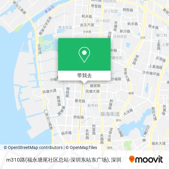 m310路(福永塘尾社区总站-深圳东站东广场)地图
