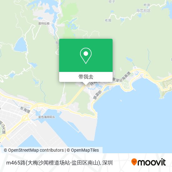 m465路(大梅沙闻檀道场站-盐田区南山)地图