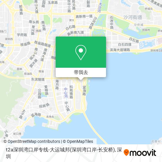 t2a深圳湾口岸专线-大运城邦(深圳湾口岸-长安桥)地图