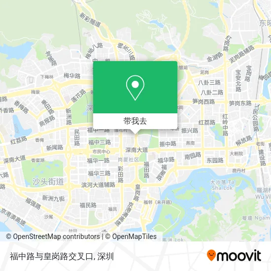 福中路与皇岗路交叉口地图