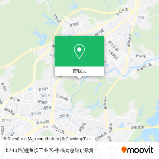 b740路(鲤鱼坝工业区-牛眠岭总站)地图