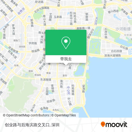 创业路与后海滨路交叉口地图