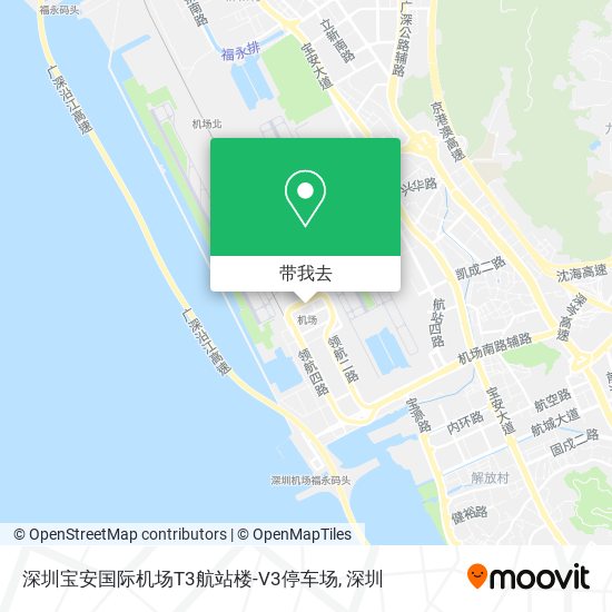 深圳宝安国际机场T3航站楼-V3停车场地图