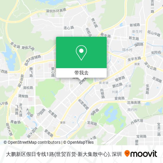 大鹏新区假日专线1路(世贸百货-新大集散中心)地图