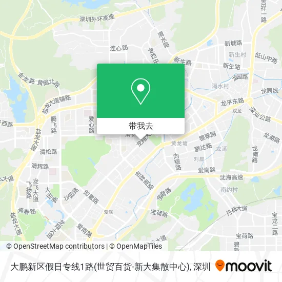 大鹏新区假日专线1路(世贸百货-新大集散中心)地图