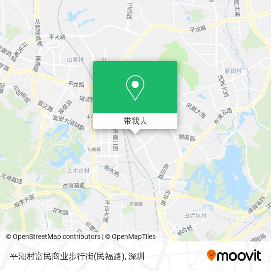 平湖村富民商业步行街(民福路)地图
