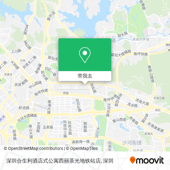 深圳合生利酒店式公寓西丽茶光地铁站店地图