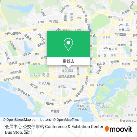 会展中心 公交停靠站 Conference & Exhibition Center Bus Stop地图