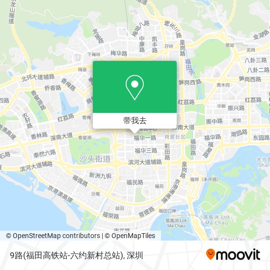 9路(福田高铁站-六约新村总站)地图