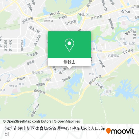 深圳市坪山新区体育场馆管理中心1停车场-出入口地图