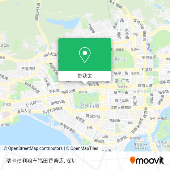 瑞卡便利租车福田香蜜店地图