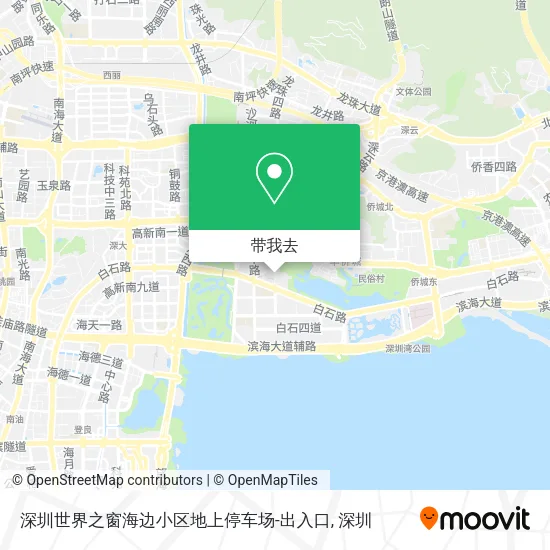 深圳世界之窗海边小区地上停车场-出入口地图