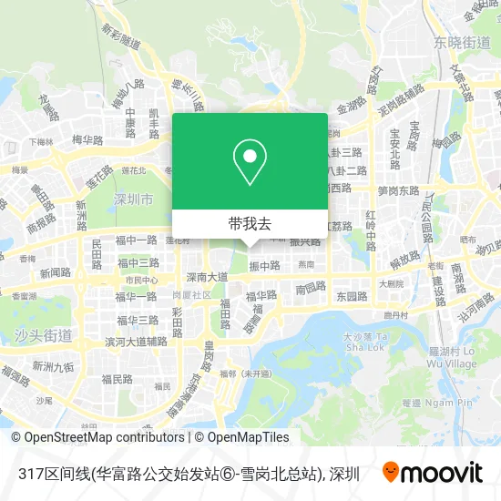 317区间线(华富路公交始发站⑥-雪岗北总站)地图